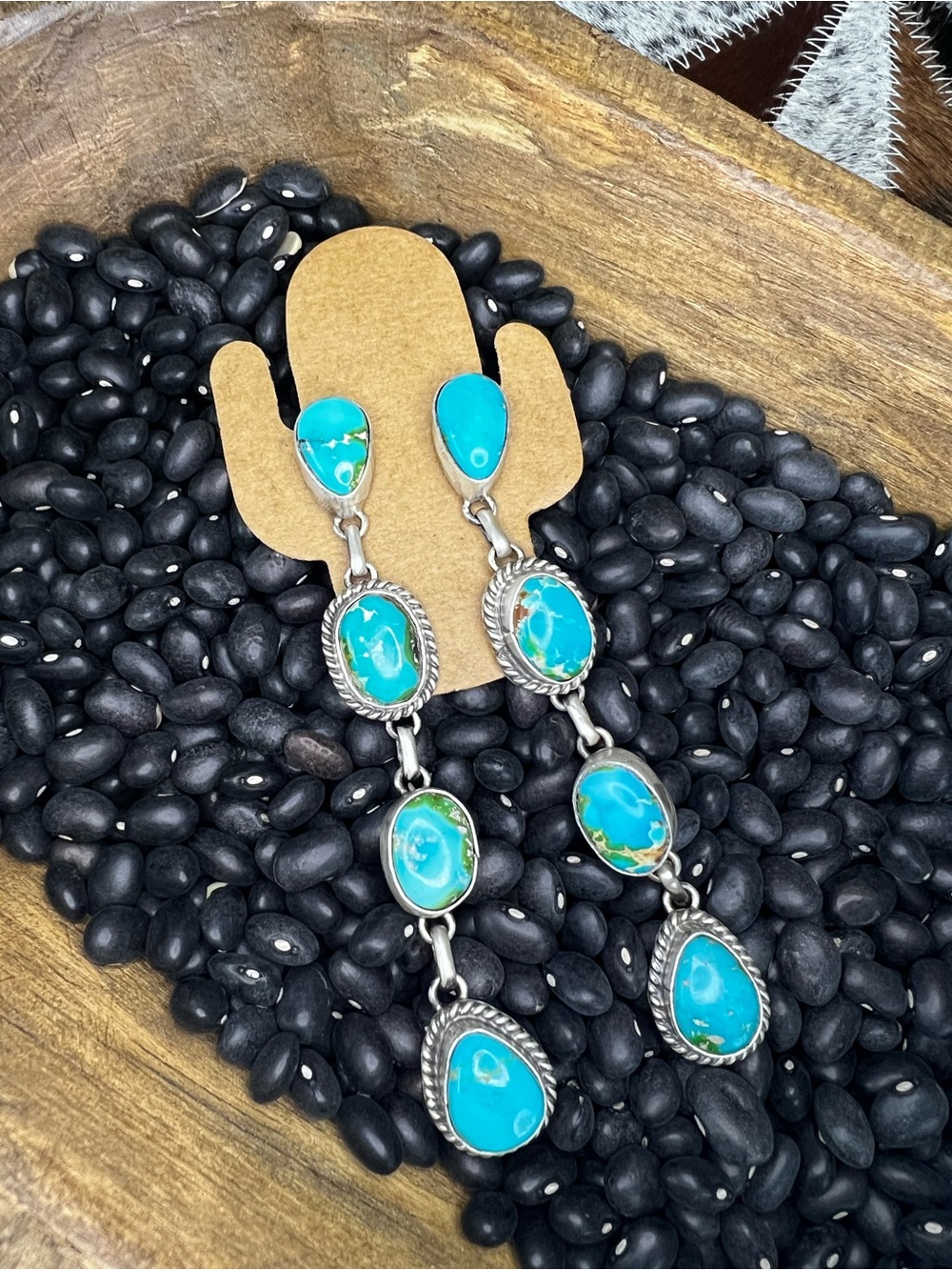 Sonoran Gold Turquoise Multi-Stone Dangle Earrings
